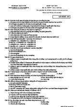 Đề ôn tập số 2 môn Sinh học Lớp 12 - Mã đề 201 - Sở giáo dục và đào tạo Bắc Ninh
